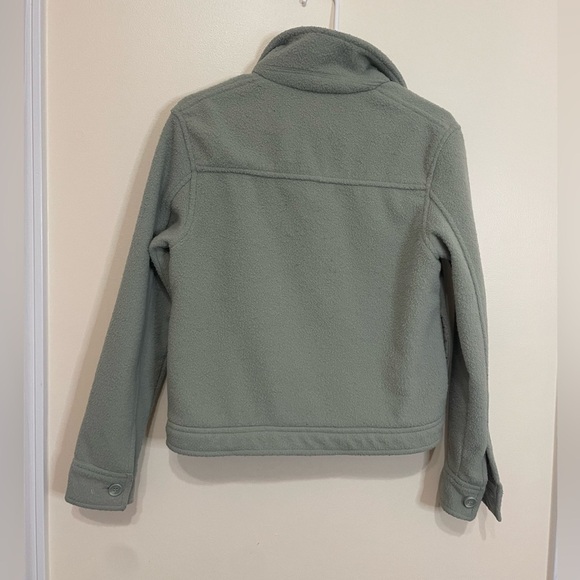 Joie Anthropologie Soft Fleece Boxy Shacket in Sage Green - Picture 4 of 9